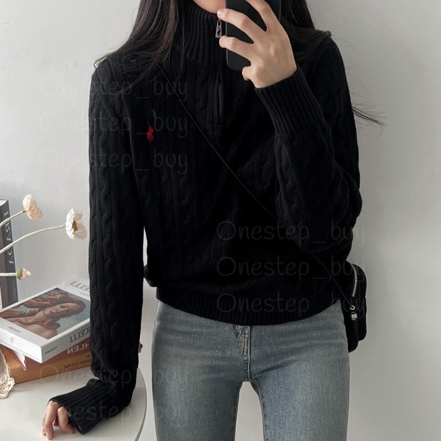 Big Boys Cable-Knit Cotton Quarter-Zip Sweater
