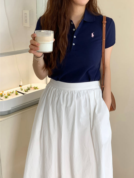 Girls Stretch Mesh Polo Shirt