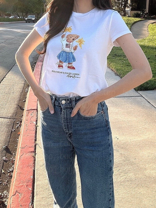 Girls Polo Bear Cotton Jersey Tee