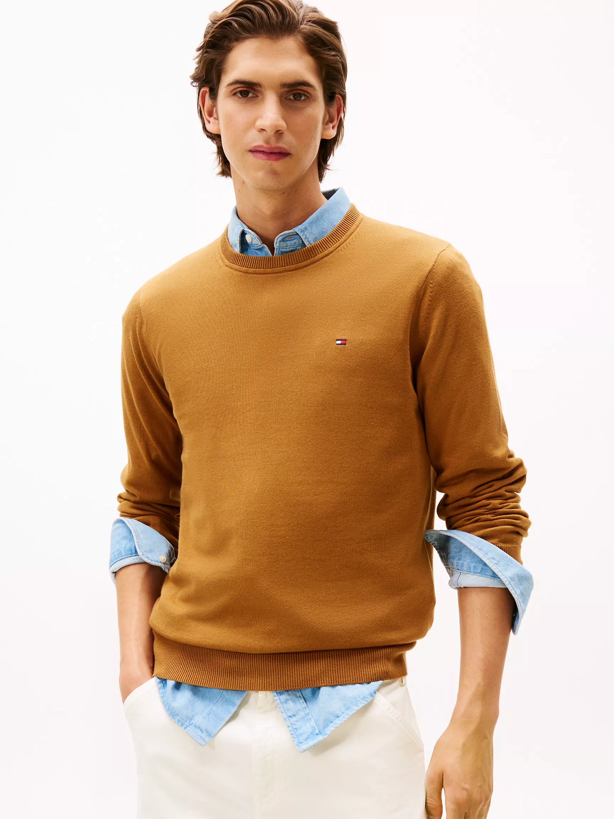 Men Solid Crewneck Sweater