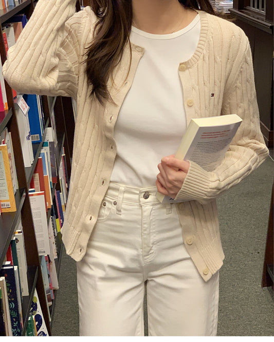 Women Cable Knit Cardigan