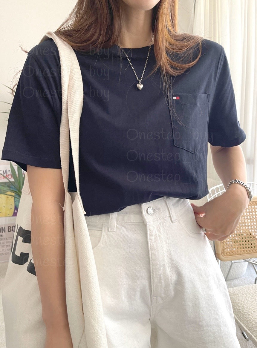 Men Solid Pocket Tee