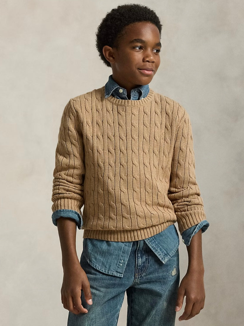 Big Boys Cable-Knit Cotton Sweater