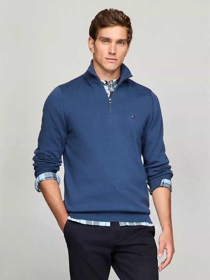 Men Solid Quarter-Zip Sweater