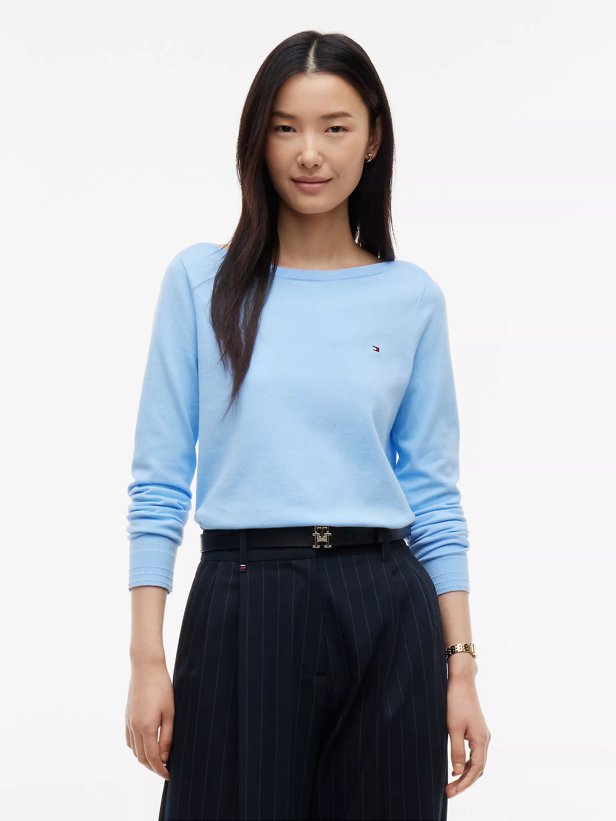 Women Soild Boatneck Sweater