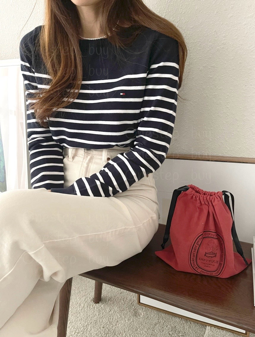 Women Striped Boatneck Sweater
