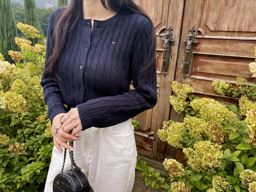 Girls Cable Knit Cardigan