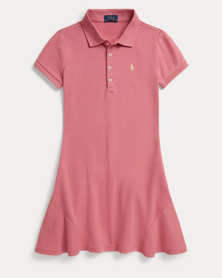 Girls Stretch Mesh Polo Dress