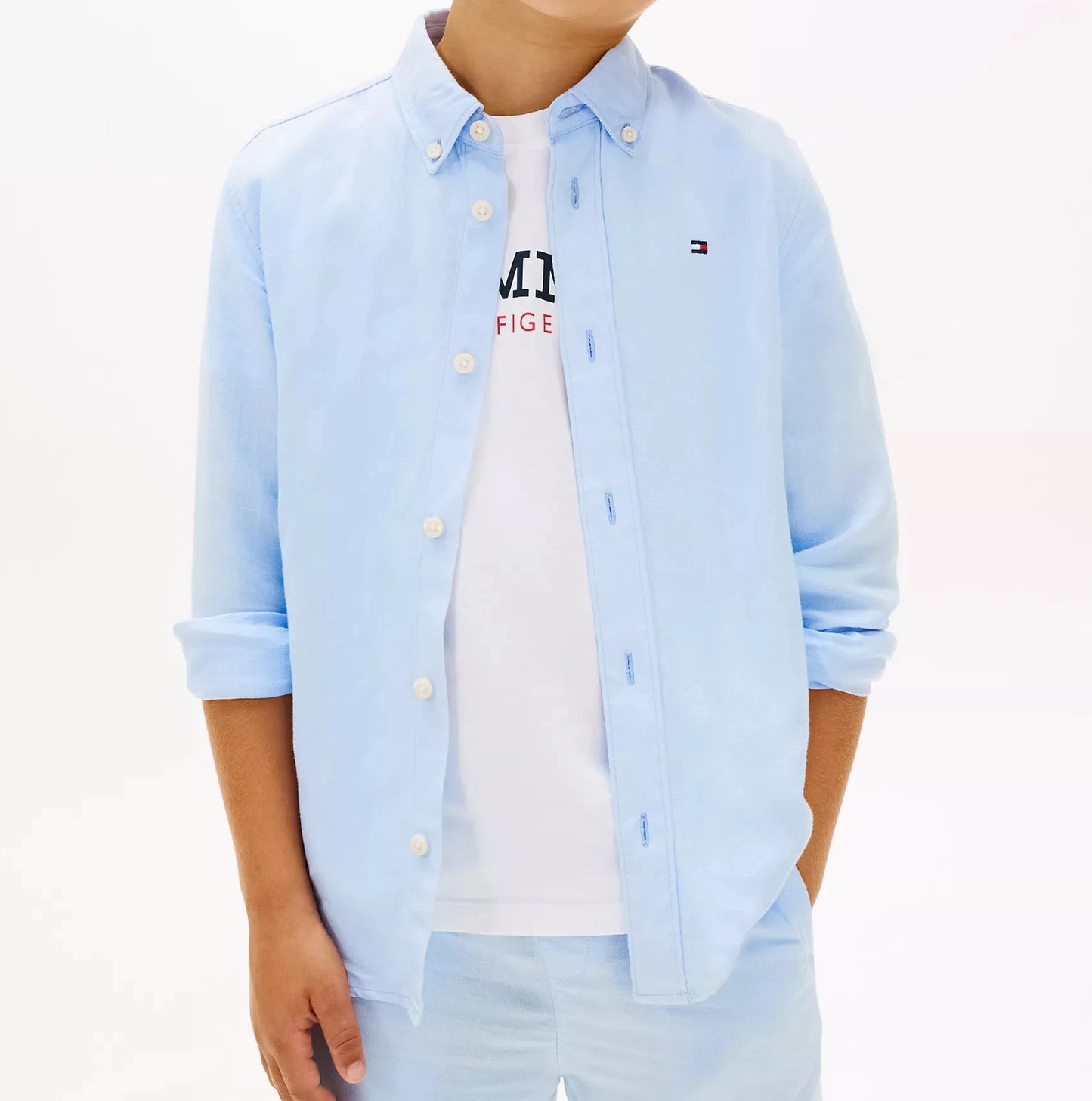 Kids' Relaxed Linen-Blend Shirt