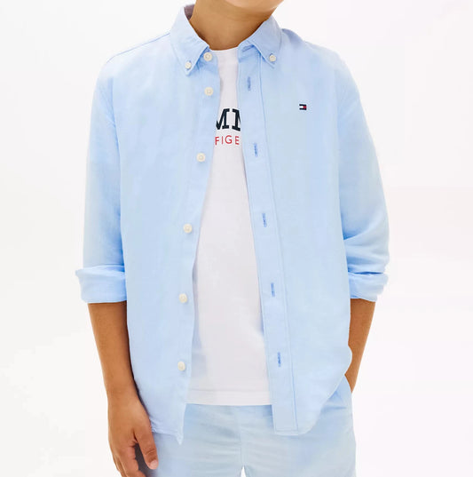 Kids' Relaxed Linen-Blend Shirt