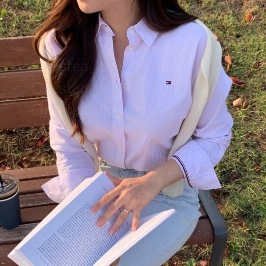 Women Stripe Oxford Shirt