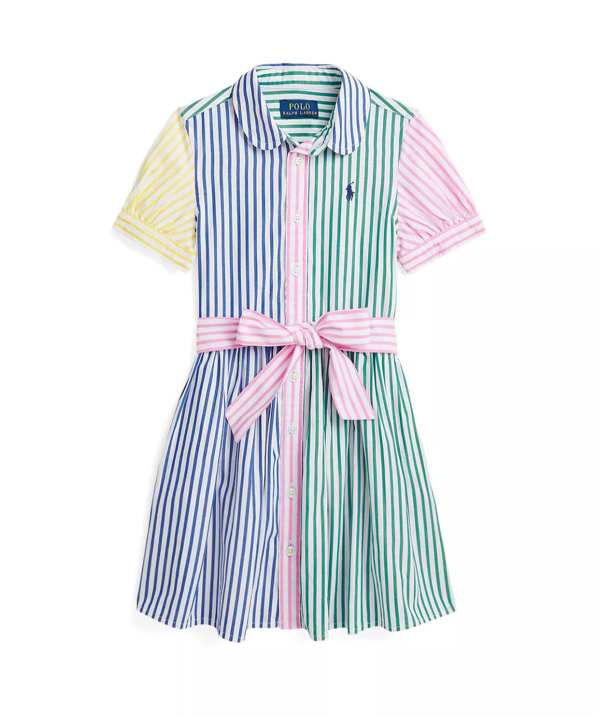 Girls Striped Cotton Fun Shirtdress