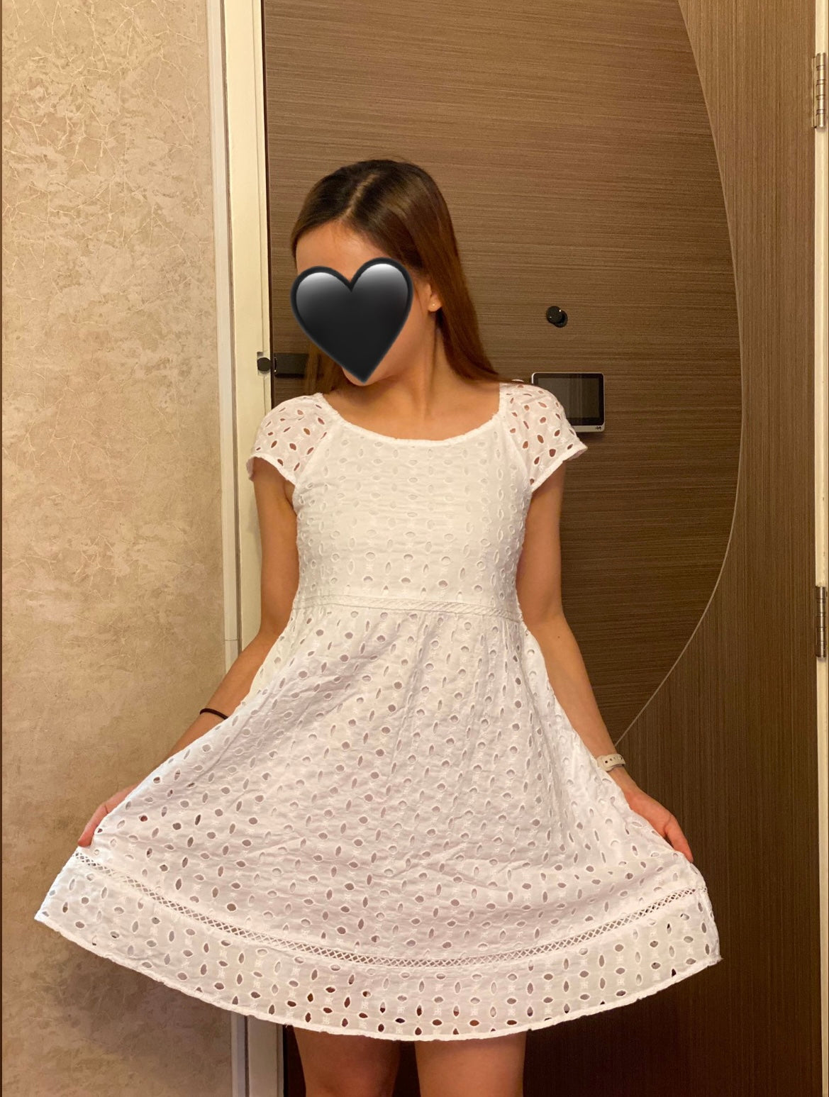 Girls Flutter Sleeve Embroidered Mini Dress