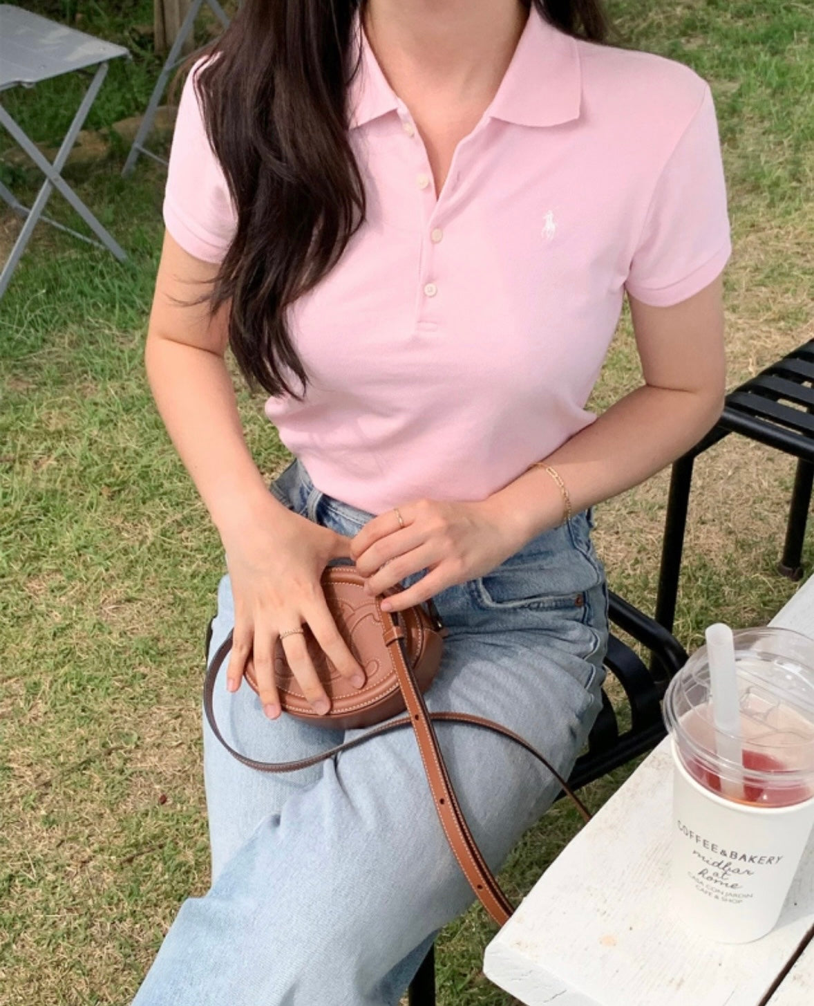 Girls Stretch Mesh Polo Shirt