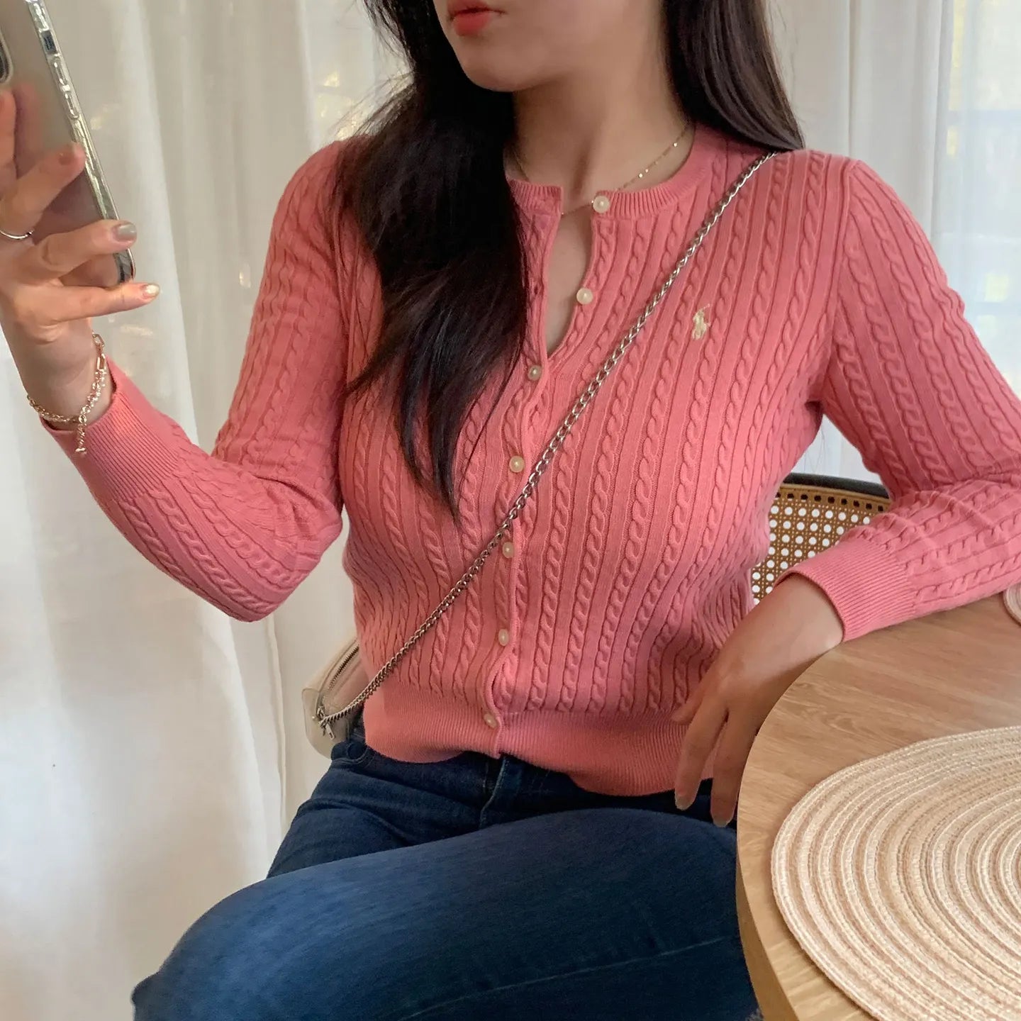 Girls Cable Knit Cardigan