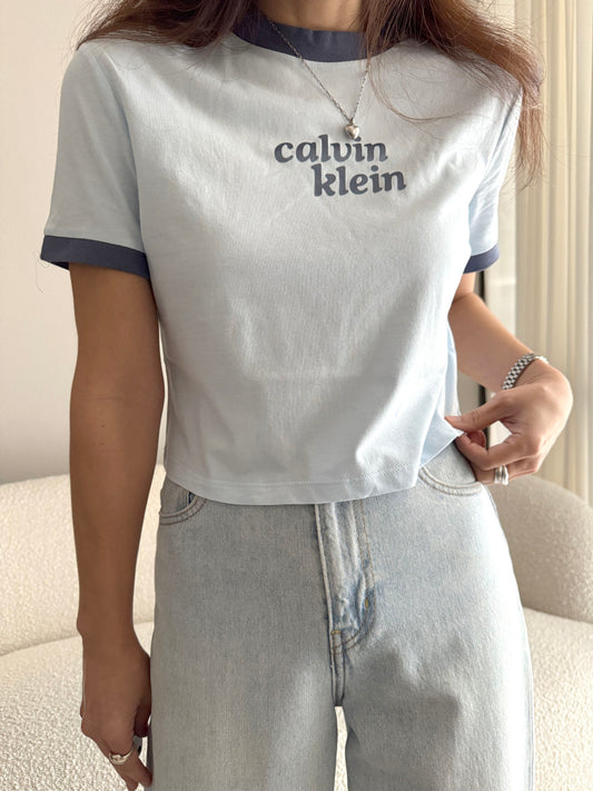 Women Logo Graphic Cropped Ringer Tee