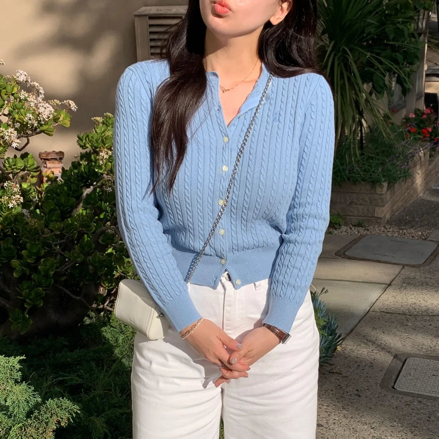 Girls Cable Knit Cardigan