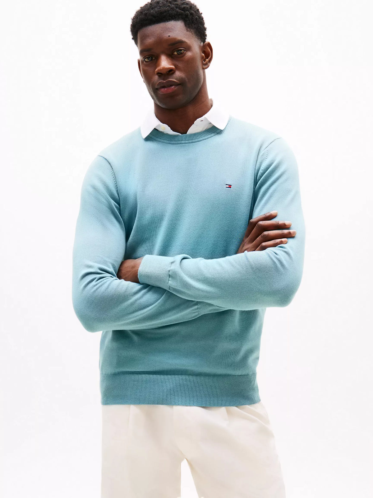 Men Solid Crewneck Sweater