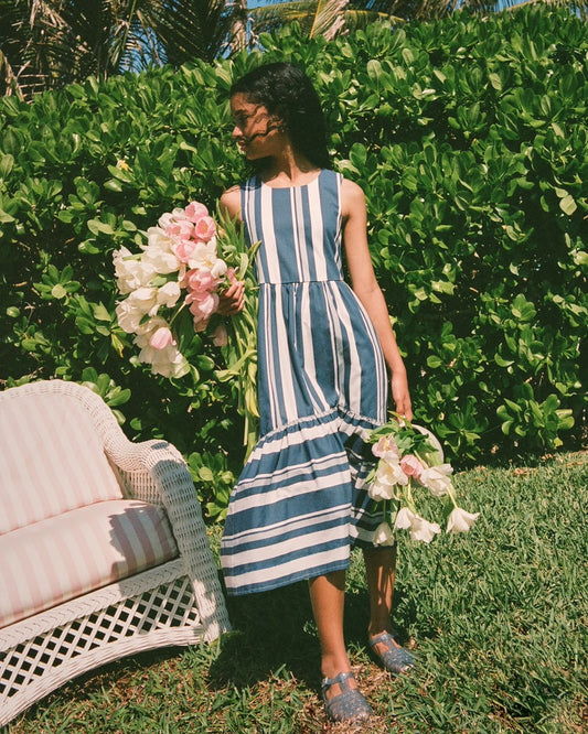 Girls Poplin Tiered Maxi Dress