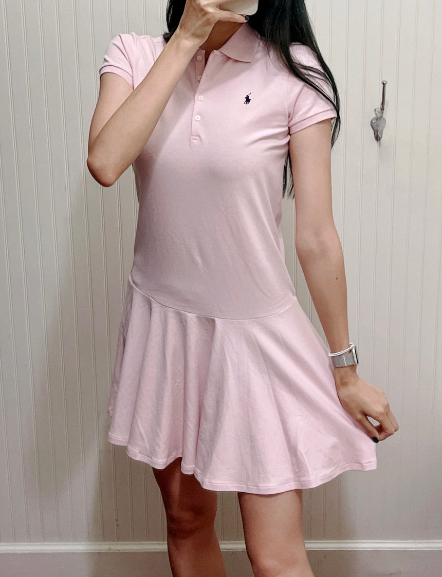 Girls Stretch Mesh Polo Dress