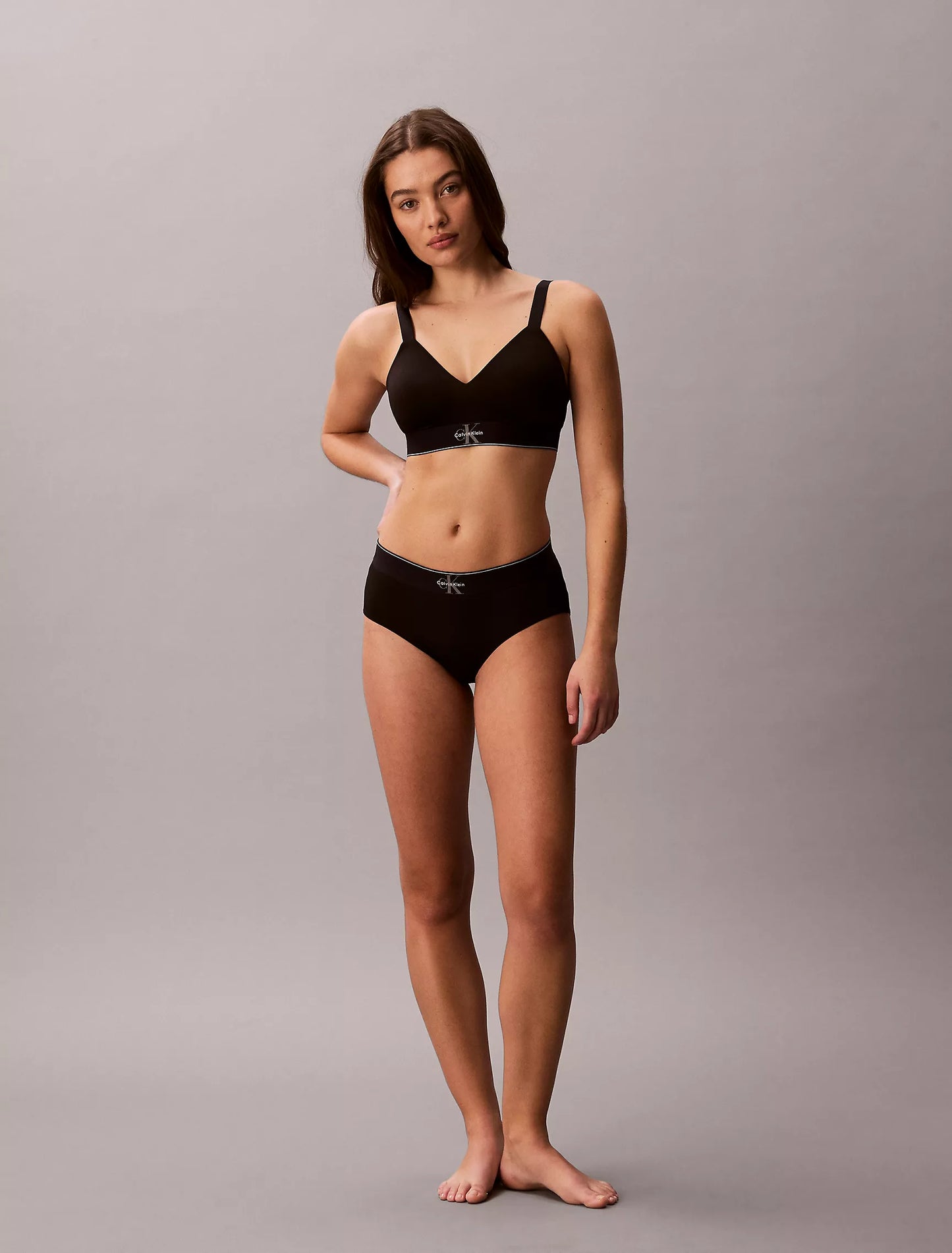 Women Graphic Monogram Microfiber Stretch Lightly Lined Bralette