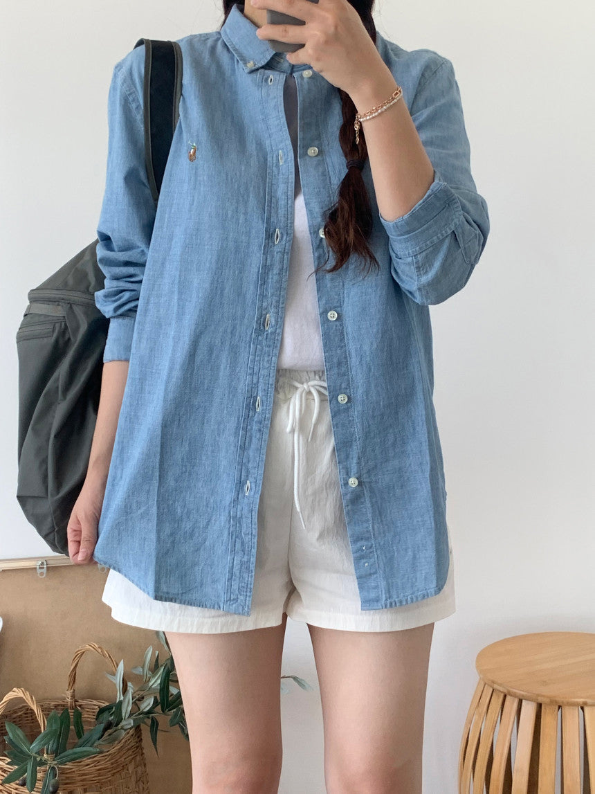Big Boys Cotton Chambray Sport Shirt