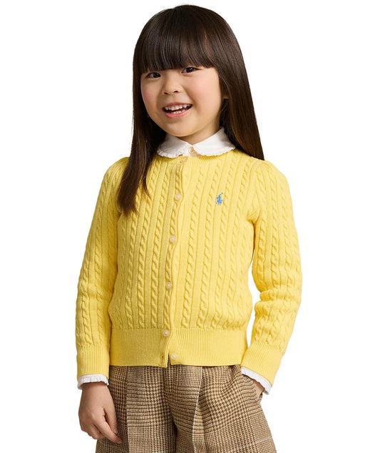 Girls Cable-Knit Cotton Cardigan