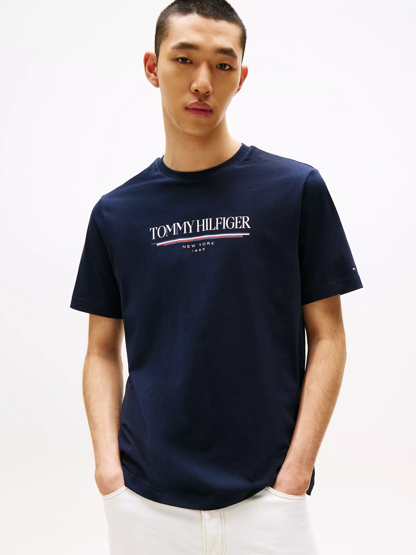 Men 1985 Stripe Logo Tee