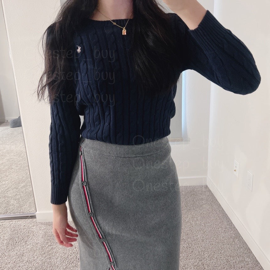 Big Girls Cable-Knit Cotton Sweater