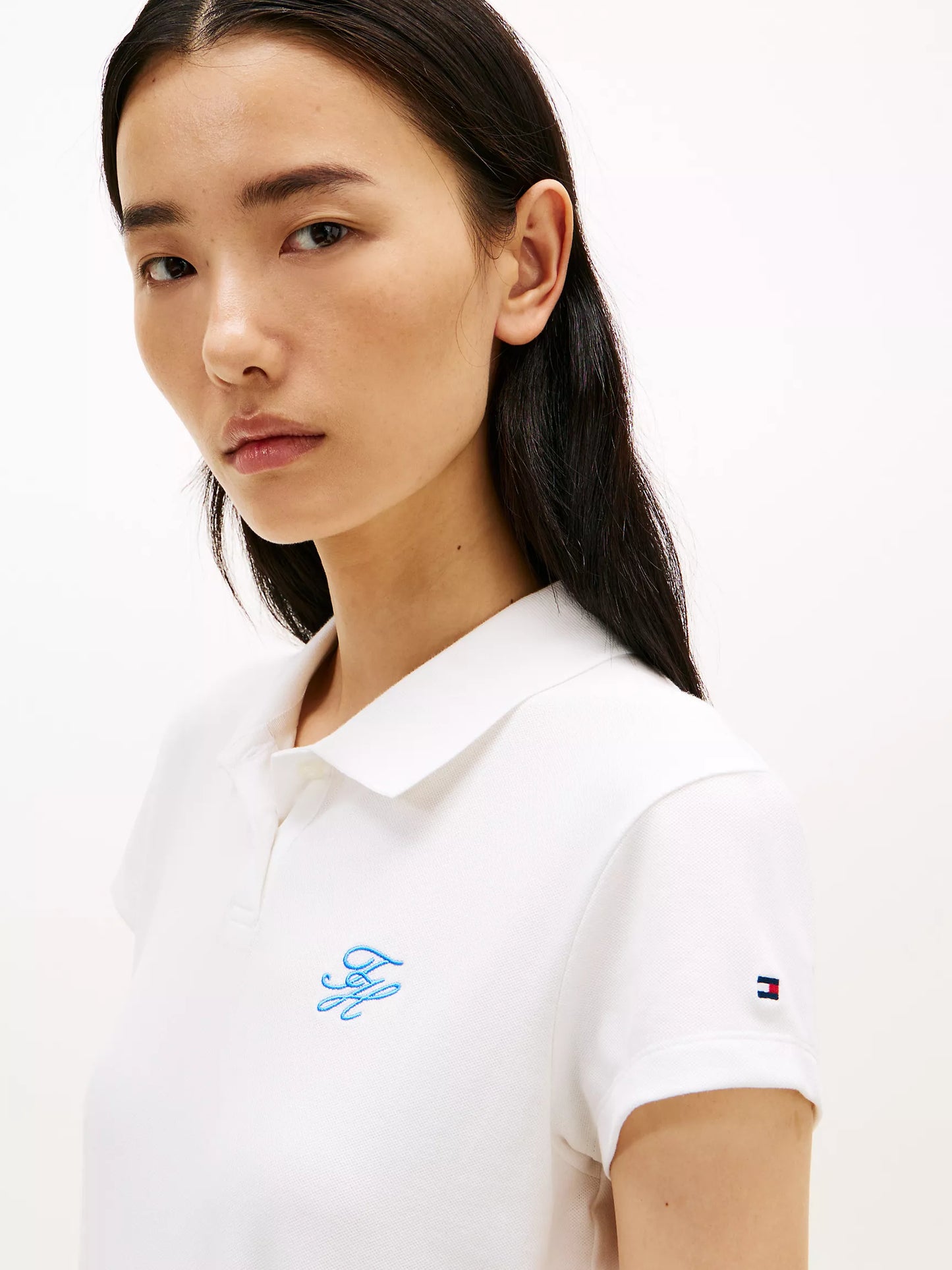 Tommy Slim Fit Script Monogram Stretch Polo