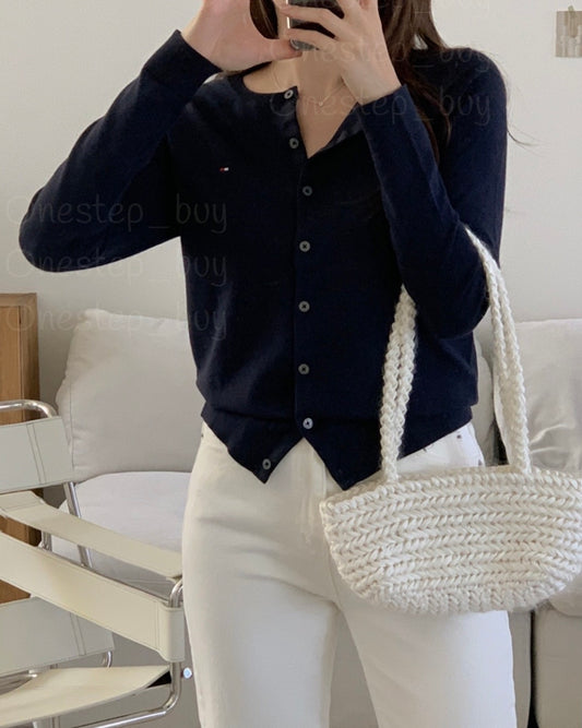 Women  Solid Button-Up Cardigan
