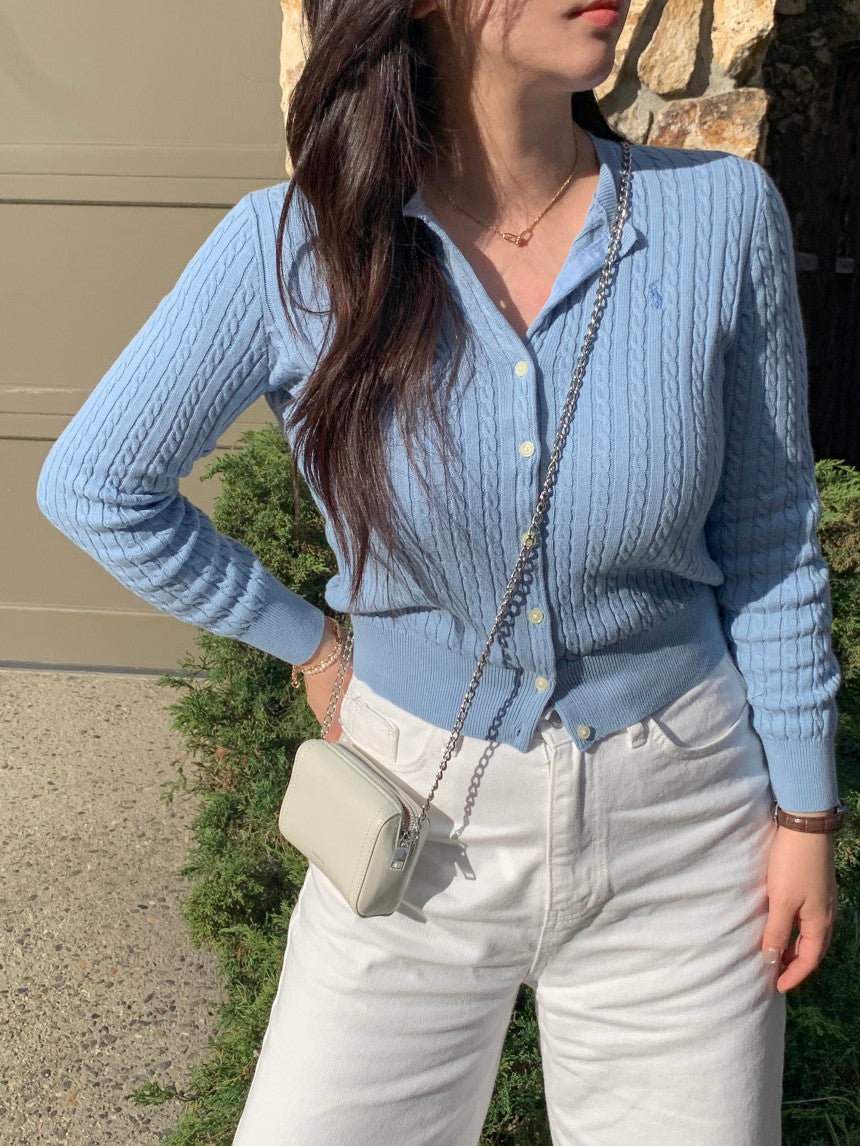 Girls Cable Knit Cardigan
