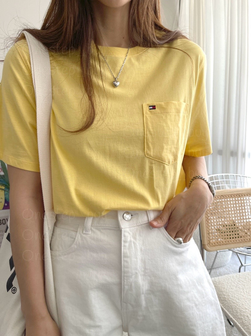 Men Solid Pocket Tee