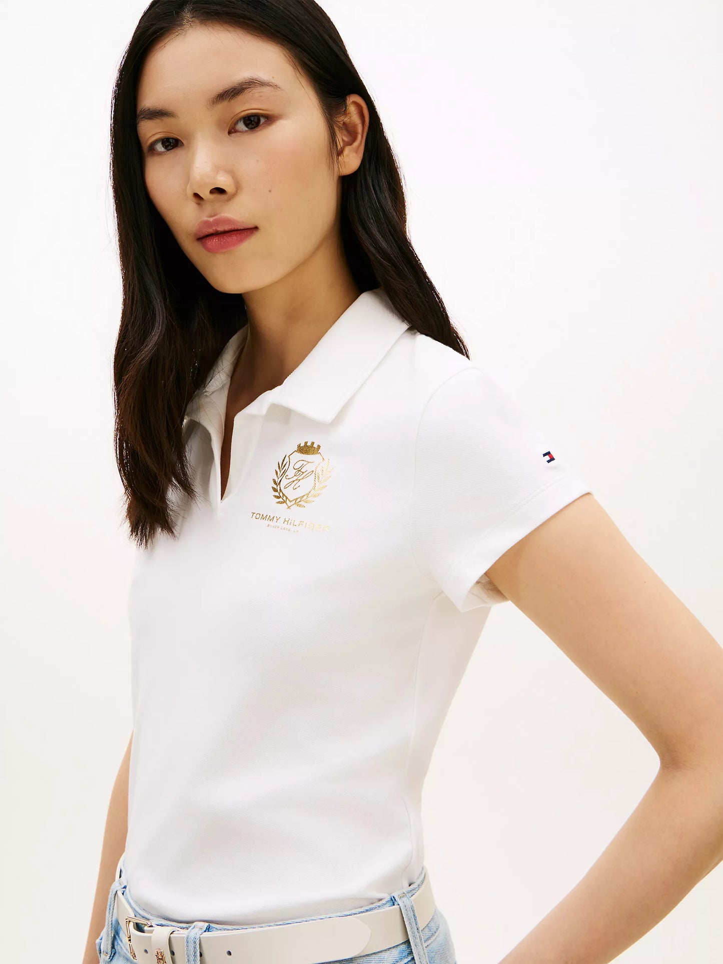 Tommy Slim Fit Laurel Leaf Logo Polo