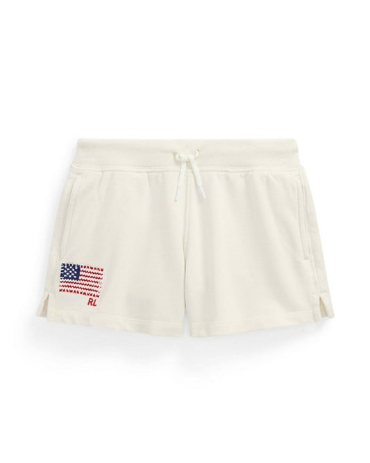 Big Girls Flag-Appliqué French Terry Shorts