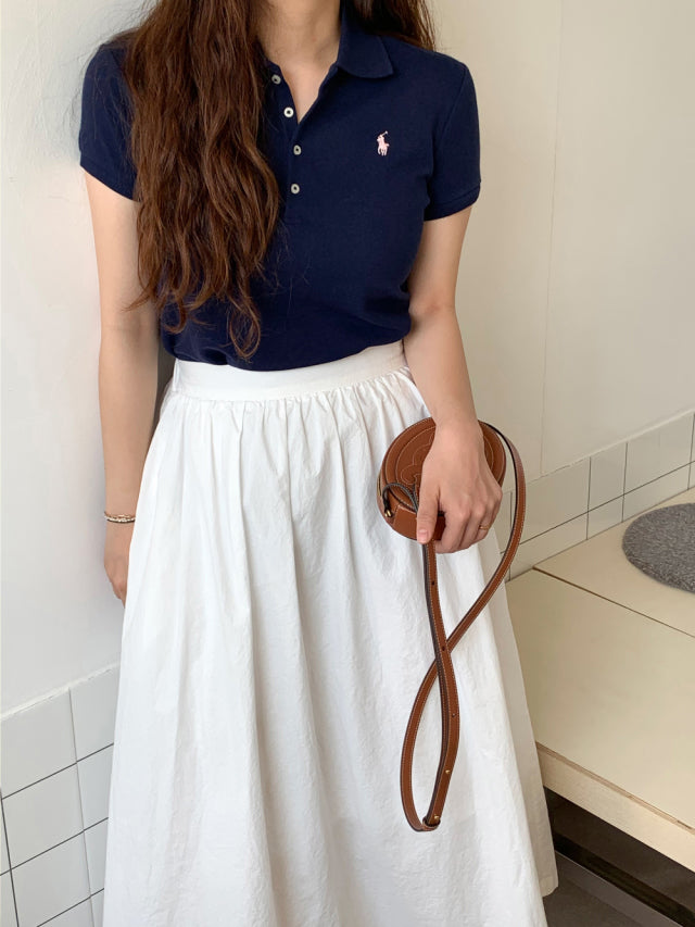 Girls Stretch Mesh Polo Shirt