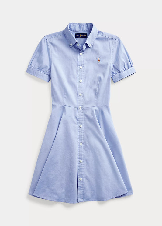 Girls Cotton Oxford Shirtdress
