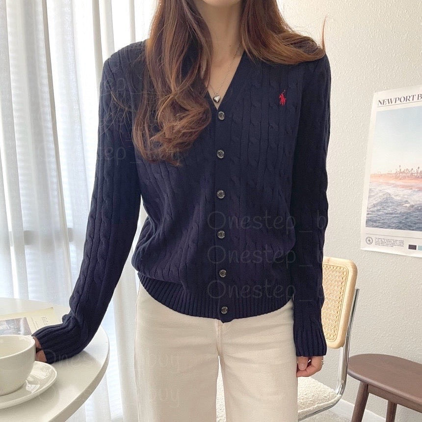 Big Boys Cable-Knit Cotton V-Neck Cardigan