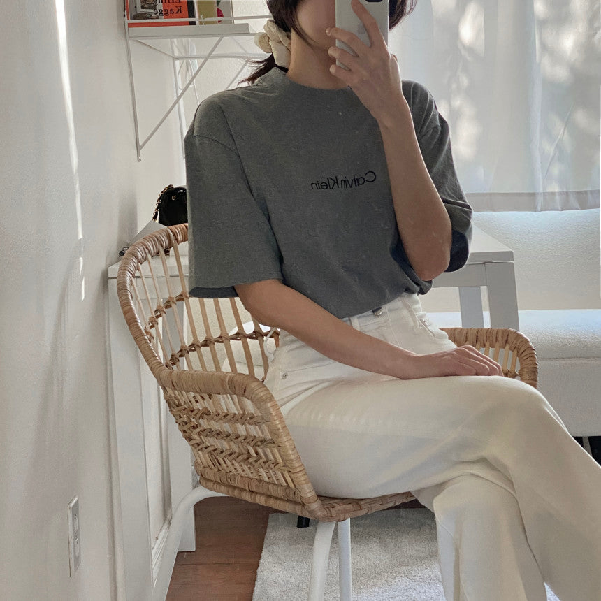 Women Relaxed Fit Standard Logo Crewneck Tee