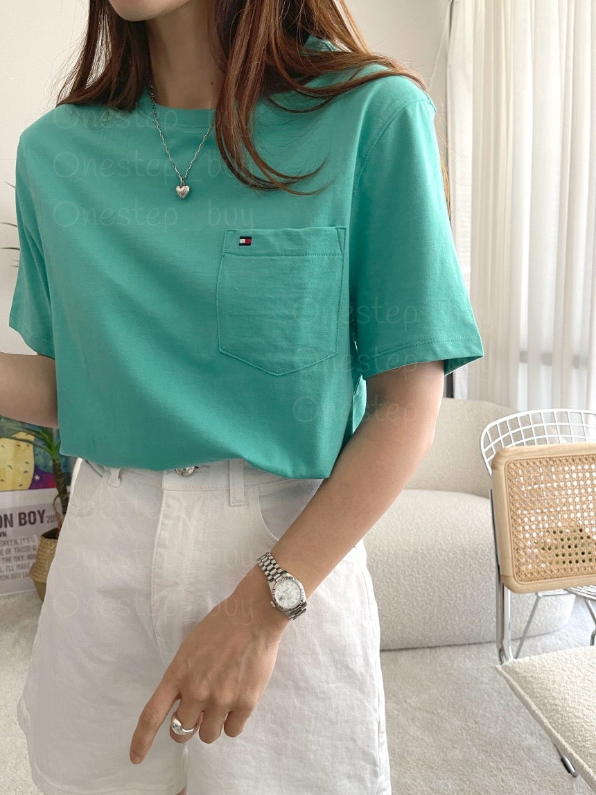 Men Solid Pocket Tee