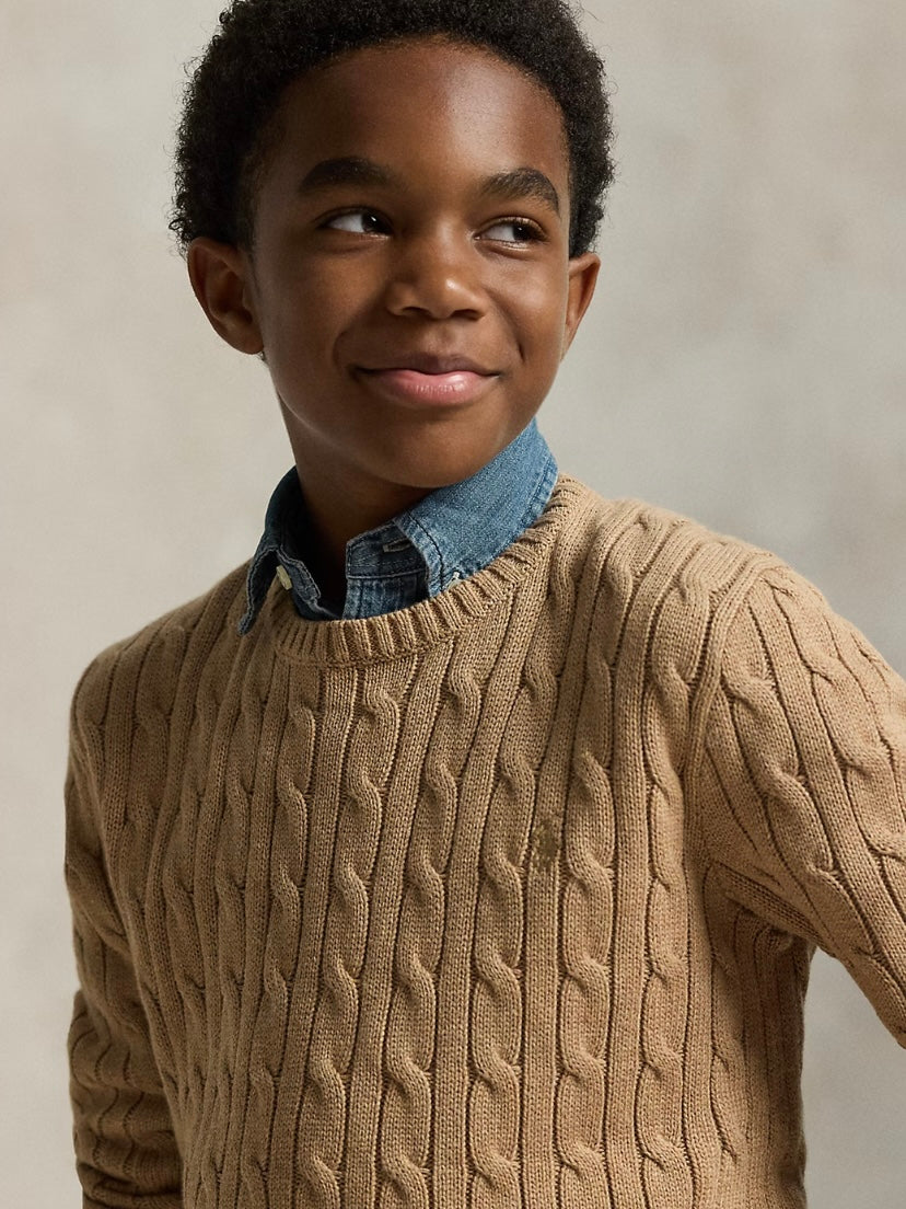 Big Boys Cable-Knit Cotton Sweater