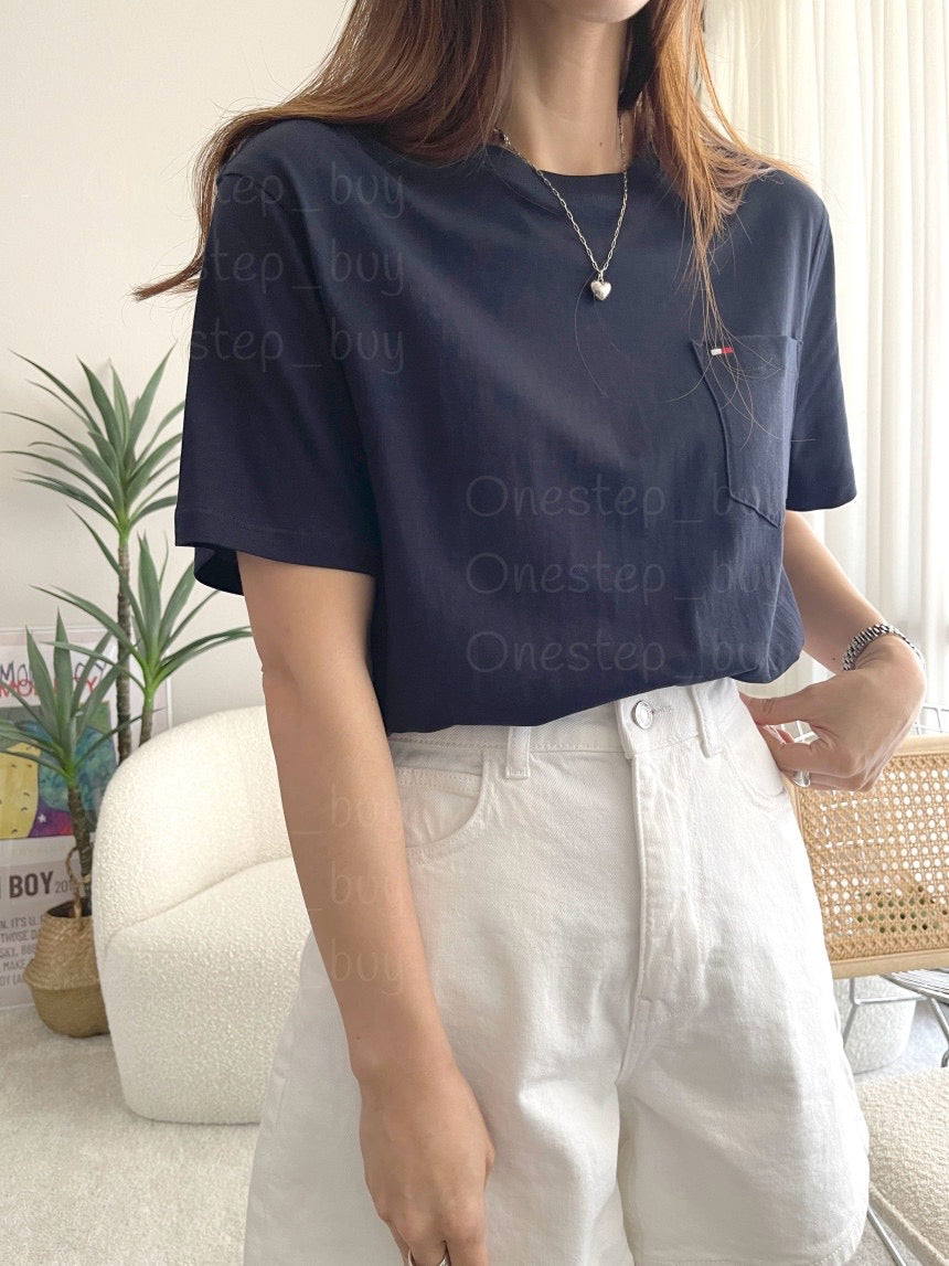 Men Solid Pocket Tee
