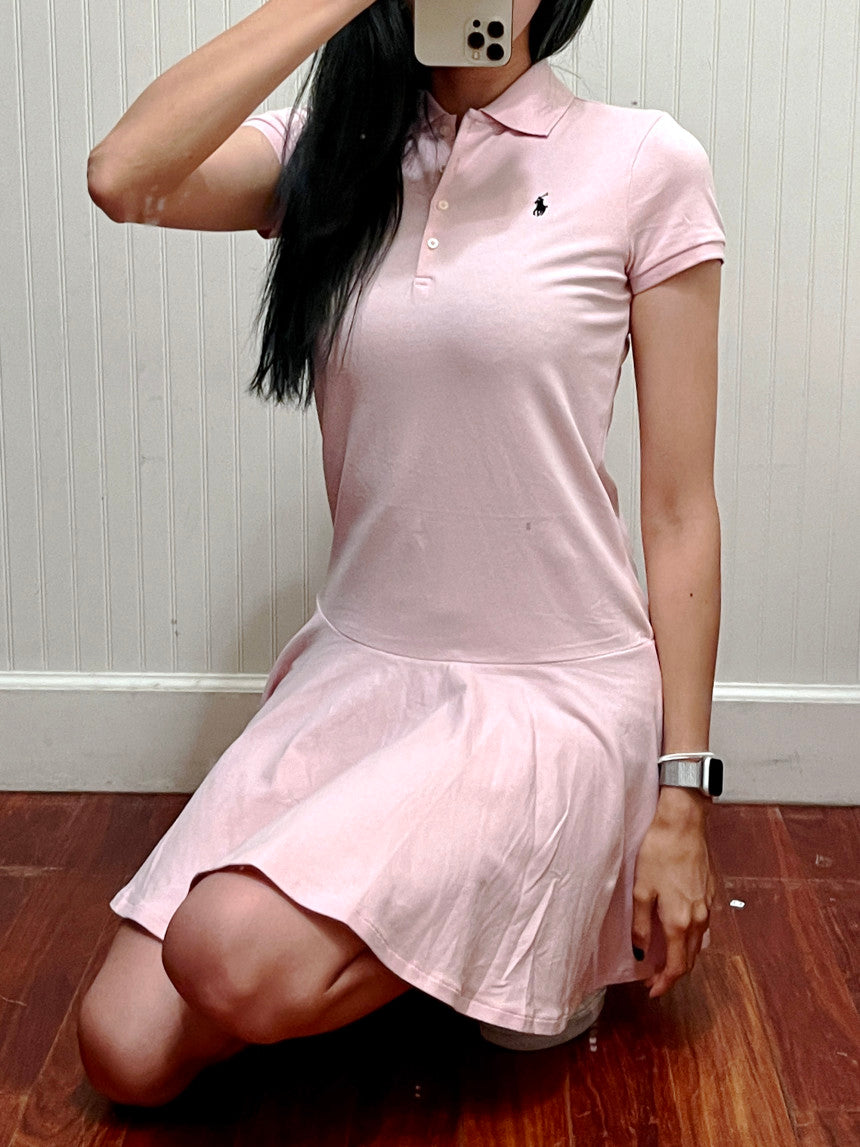 Girls Stretch Mesh Polo Dress