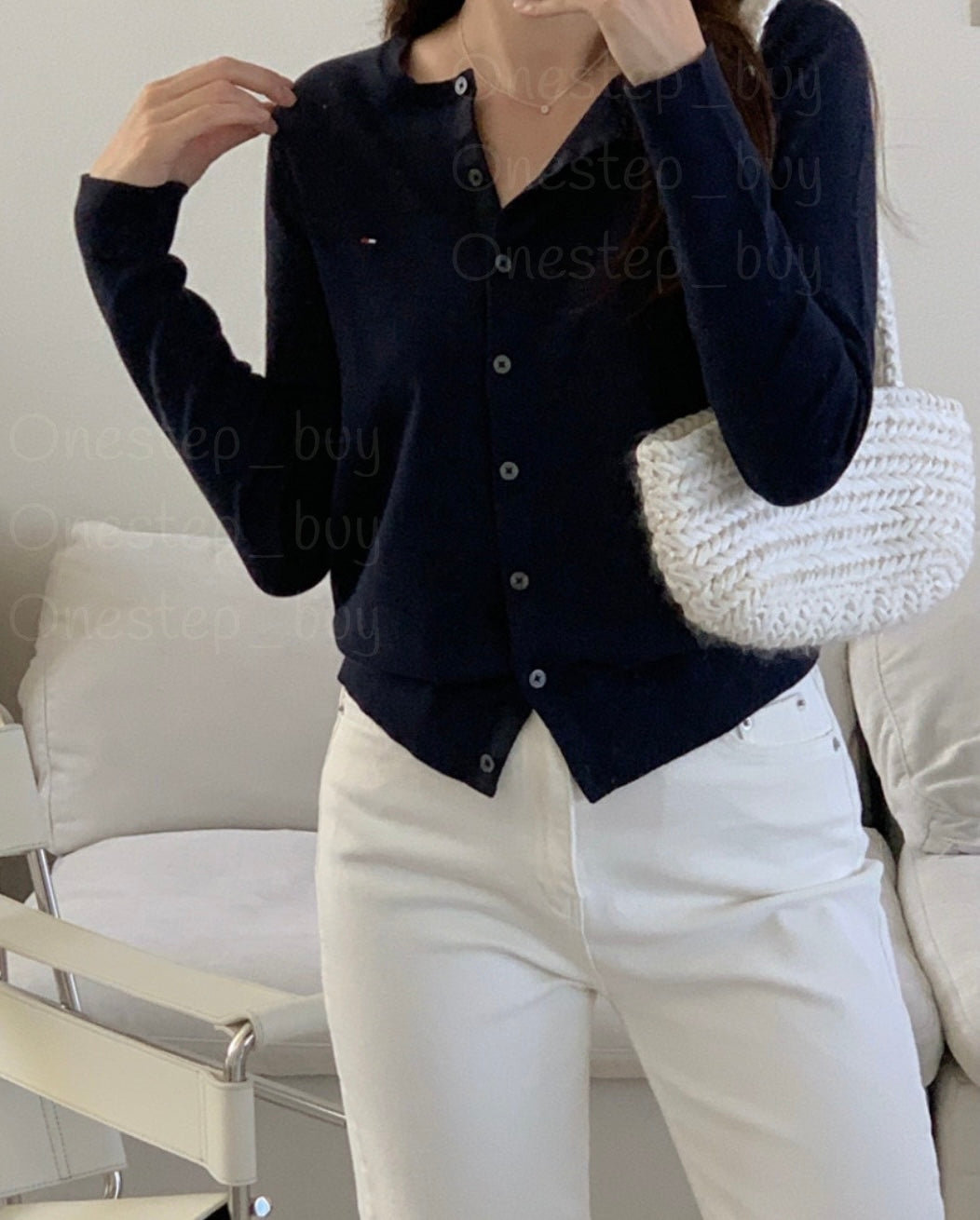 Women  Solid Button-Up Cardigan