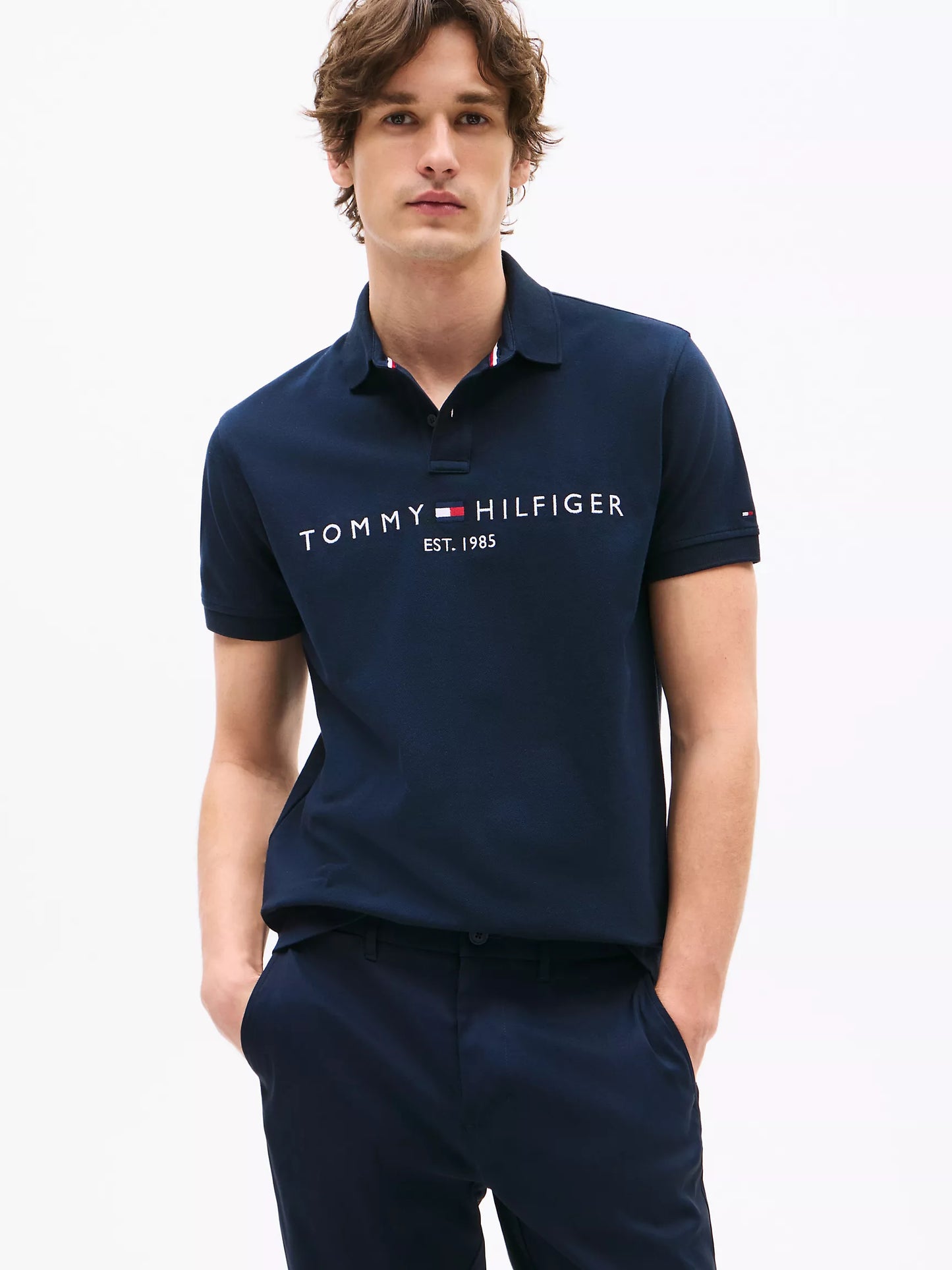 Men Embroidered Tommy Logo Polo