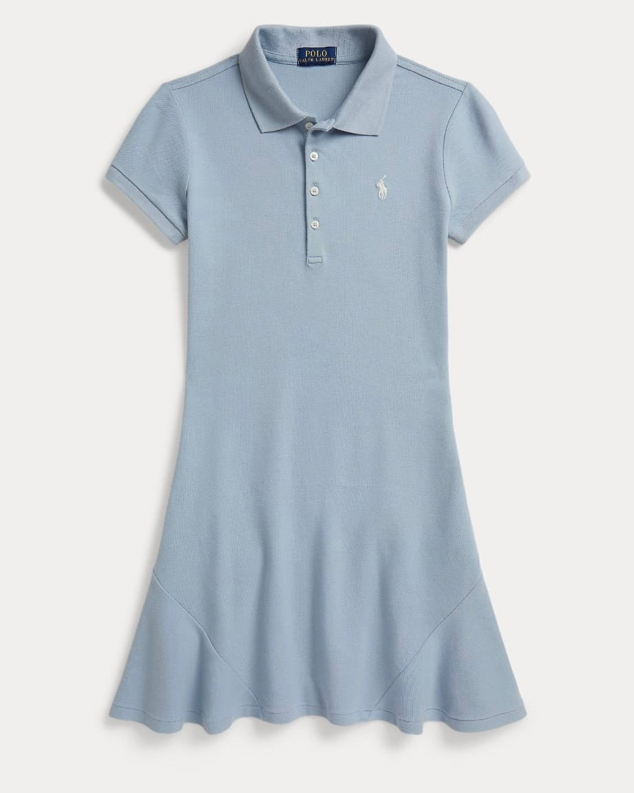 Girls Stretch Mesh Polo Dress