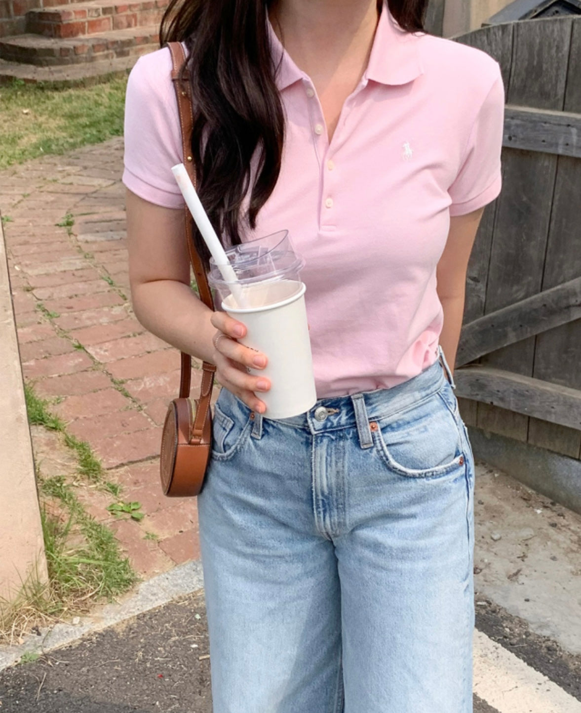 Girls Stretch Mesh Polo Shirt