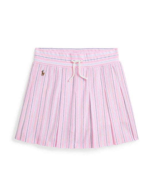 Big Girls Striped Pleated Oxford Mesh Skort