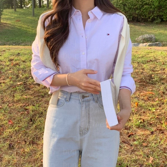 Women Stripe Oxford Shirt