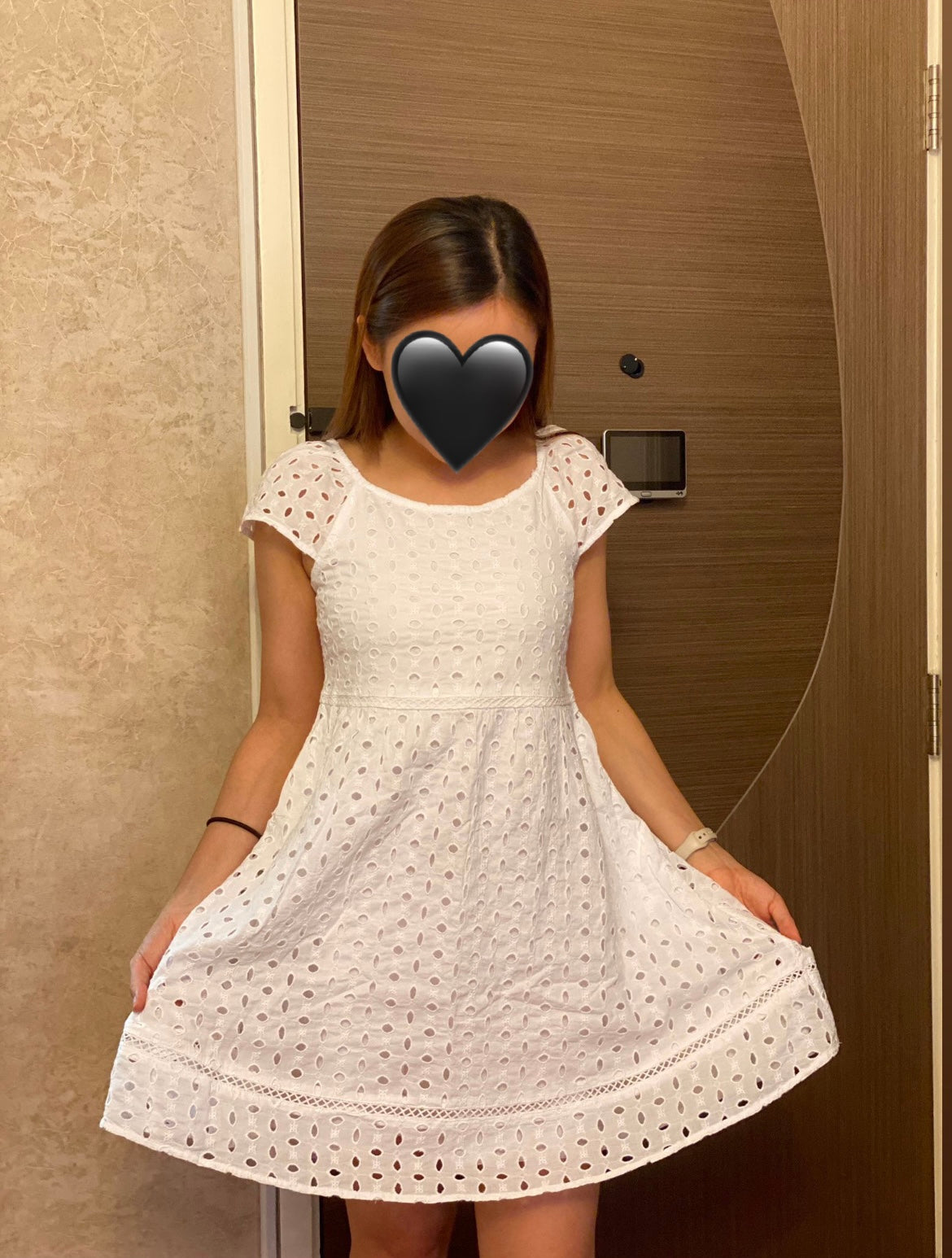 Girls Flutter Sleeve Embroidered Mini Dress